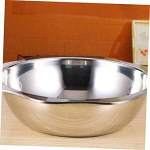 KJHBV Korean Cookware Stainless Steel Cooking Utensils Double Induction Cooker Pot Noodle Pot Hot Pot Cookware Hot Pot Pot Hot Pot Pot with Divider Two Flavors Soup Pot Yuan Yang Silver