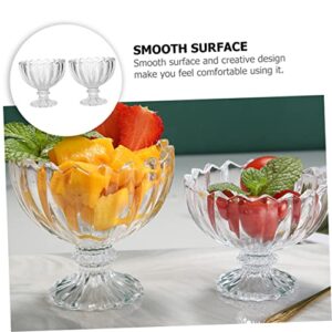 SEWOART 2Pcs ice cream cup ice cream serving cup Milk Jars Pudding cups Jam Jars finesse mousse tiramisu appetizer cup Mousse Jars footed tulip bowls Food Jar salad bowl mousse cup Glass