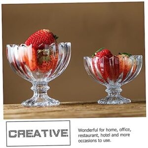 SEWOART 2Pcs ice cream cup ice cream serving cup Milk Jars Pudding cups Jam Jars finesse mousse tiramisu appetizer cup Mousse Jars footed tulip bowls Food Jar salad bowl mousse cup Glass