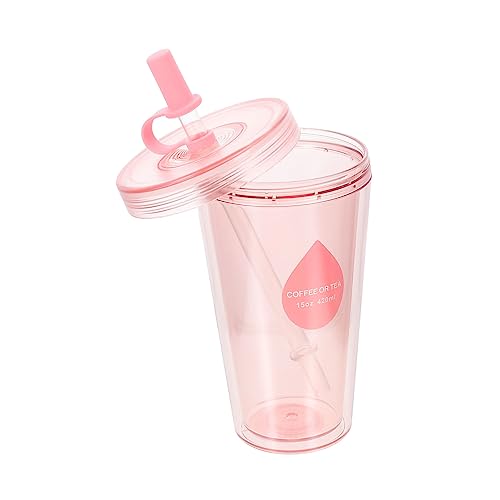 Healvian Straw Cup Milk Tea Cup Smoothie Cups for Coffee Cups with Lids Bulk Sport Water Bottles Straw Drinking Cups Insulated Coffee Mug with Lid Travel Tumbler Cup Plastic Tea Cup