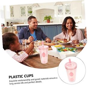 Healvian Straw Cup Milk Tea Cup Smoothie Cups for Coffee Cups with Lids Bulk Sport Water Bottles Straw Drinking Cups Insulated Coffee Mug with Lid Travel Tumbler Cup Plastic Tea Cup