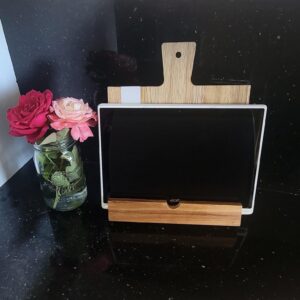 Marble and Acacia Bamboo Wood Recipe Book/Tablet Stand