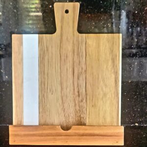 Marble and Acacia Bamboo Wood Recipe Book/Tablet Stand