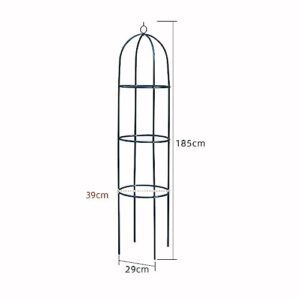 Metal Garden Obelisks Trellis for Climbing Plants Outdoor,1.85m Plastic-Coated Steel Frame Trellis Planter,for Rose Vine (Black)