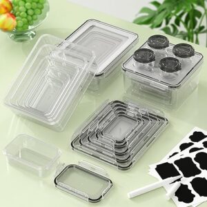 36-Piece Food Storage Containers with Lids Airtight(18 Containers & 18 Lids), Plastic Food Containers for Pantry & Kitchen Storage and Organization, BPA-Free, Leak Proof, Reusable with Labels & Pen