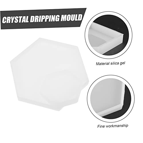 SEWACC 4 Pcs Hexagonal Silicone Mold Tray Resin Mold Tray Mold Resin Tray Mold Epoxy Resin Hexagon Silicone Molds for Resin Hexagon Resin Coaster Molds Silica Gel White Cup Pad Mold Agate