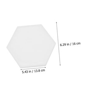 SEWACC 4 Pcs Hexagonal Silicone Mold Tray Resin Mold Tray Mold Resin Tray Mold Epoxy Resin Hexagon Silicone Molds for Resin Hexagon Resin Coaster Molds Silica Gel White Cup Pad Mold Agate