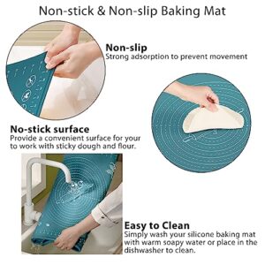 Silicone Pastry Mat Extra Thick Non-stick Baking Mat, 28" x 20" Rolling Dough With Measurements Non-slip Silicone Mat, Kneading Mat, Counter Mat, Dough Mat with Edge Heightening