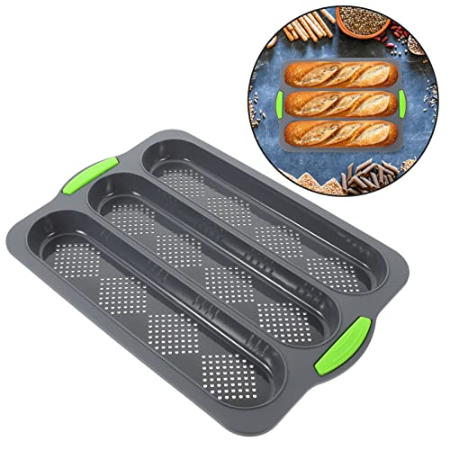 Silicone Baguettes Pan Nonstick 3 Wave Loaves French Toast Bread Baking Tray Loaf Mold Pan for DIY Making Breadstick Cake Kitchen Baking Mould Supplies