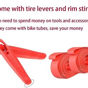 2 Pack 26x1.9/2.125 Bike Inner Tube with Tire Levers and Rim Strips 26 Inch, 26 Bike Tire Tubes Compatible with 26x1.9 26x1.95 26x2.0 26x2.125 Bicycle Tire Tyre Tubes Schrader Valve