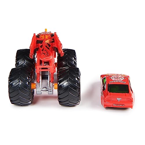 Monster Jam Official 1:64 Scale Diecast 2-Pack Monster Truck and Race Car: Dragonoid