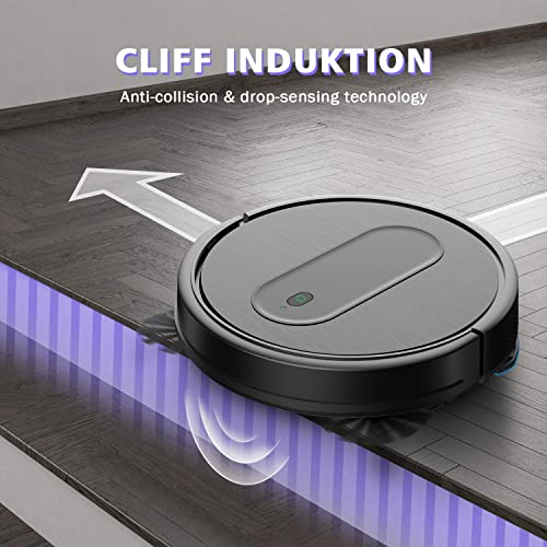 XIEBro Robot Vacuum and Mop Combo, 3 in 1 Mopping Robotic Vacuum with Schedule, App/Wi-Fi/Alexa, 1600Pa Max Suction, Self-Charging Robot Vacuum Cleaner, Slim, Ideal for Hard Floor, Pet Hair, Carpet