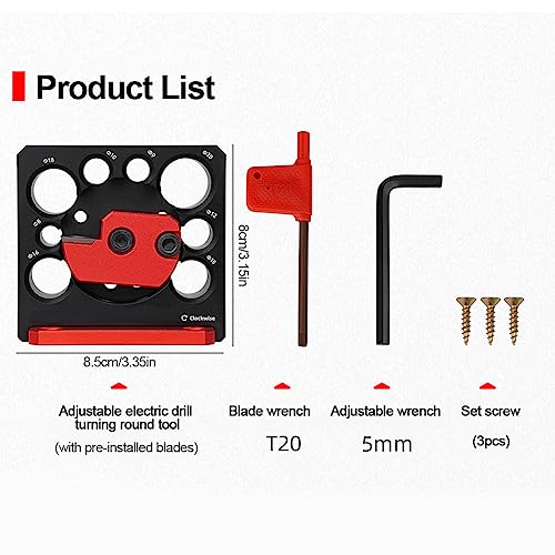 sikiwind Dowel Maker Jig Kit, Metric 8mm to 20mm Adjustable Dowel Maker, with Carbide Blade, Durable Electric Drill Milling Dowel Round Rod Auxiliary Tool Adapters for Sticks Woodworking