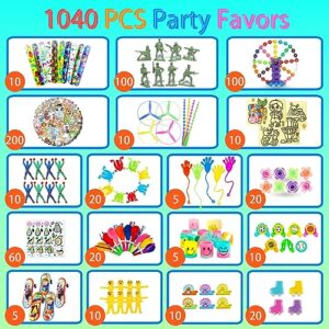 1040PCS Party Favors for Kids Goodie Bags 8-12 Fidget Toys Pack, Treasure Box Toys for Classroom,Treasure Chest for Kids Prizes,Stocking Stuffers,Birthday Gift Bulk Toys for Boys and Girls 4-8