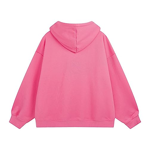 Lafaguw Zip Up Hoodie for Women Cross Graphic Hoodies Y2k Jacket Fashion Aesthetic Sweatshirt Gothic Clothes Pink-L