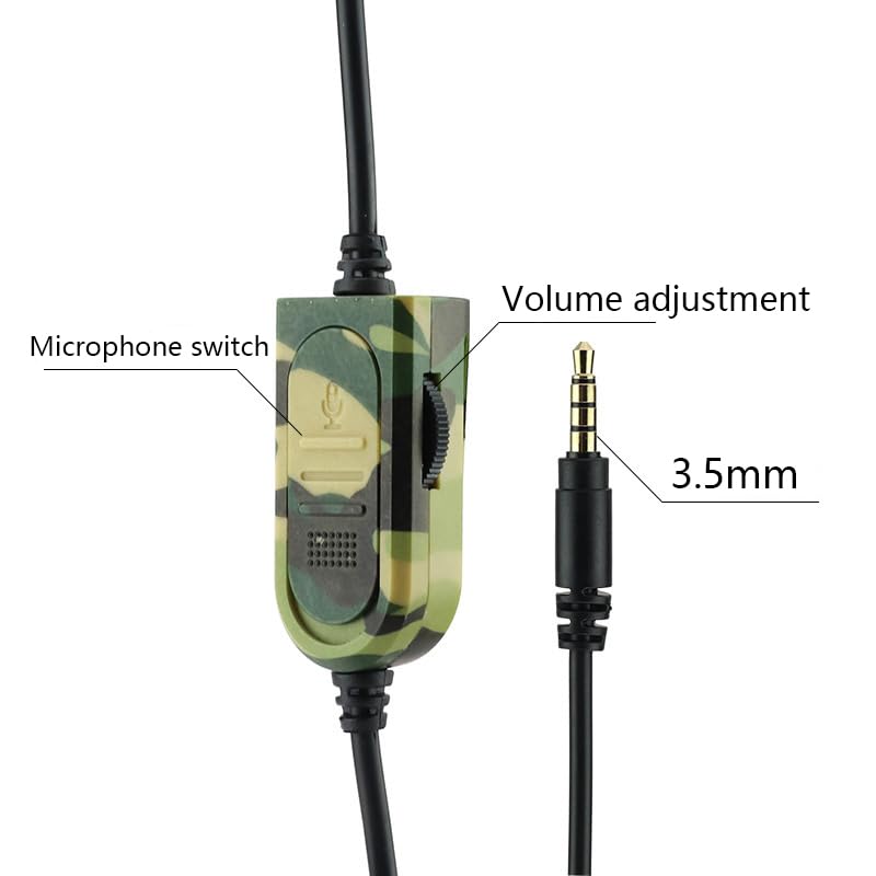 3.5mm Camouflage Gaming Headset Professional Gamer Stereo Head-Mounted Headphone Computer Earphones for PS5 PS4 Xbox Switch