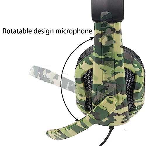 3.5mm Camouflage Gaming Headset Professional Gamer Stereo Head-Mounted Headphone Computer Earphones for PS5 PS4 Xbox Switch