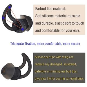 WKYMY Silicone Replacement Earbud Tips Earbud Covers Compatible with Bose QC20 QC20i SoundSport SIE2i IE2 IE3 Headphone Ear Tips Rubber Tips 3 Pairs S M L