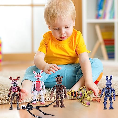 Laghtin 6 Pack Horror Game Figures Toys Set, Inspired by The Game Five Night Figures, Fun Action Simulator with Movable Joints Toys