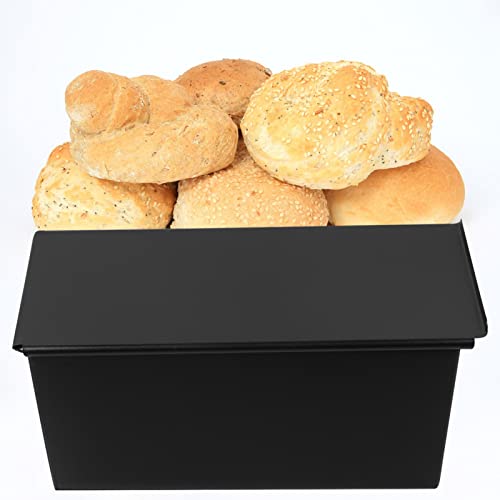 Sandwich Bread Pullman Loaf Pan with Lid Non- Stick Bread Pan Rectangular Loaf Pan Carbon Steel Flat Toast Box Bread Maker Molds for Home Kitchen Oven Baking Oven Pans