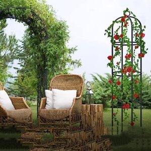 Garden Trellis Obelisk,Black Metal Tower Obelisk Trellis,for Climbing Plants Rustproof,Flower Stand Rose Trellis Vegetable