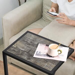 melos C Shaped End Table, C Tables for Couch, Snack Side Table for Sofa, Couch Tables That Slide Under, Small TV Tray Table for Living Room, Bedroom, Gray