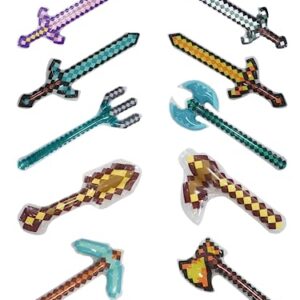 Inflatable Weapons large size Blow up Sword Axe Pickaxe Pixel Party Favors (10 Objects Per Box)