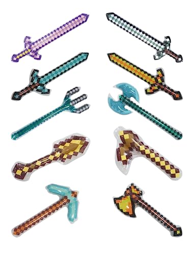 Inflatable Weapons large size Blow up Sword Axe Pickaxe Pixel Party Favors (10 Objects Per Box)