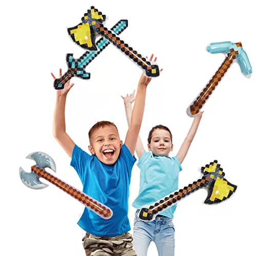 Inflatable Weapons large size Blow up Sword Axe Pickaxe Pixel Party Favors (10 Objects Per Box)