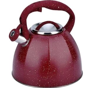stove top kettle whistling tea kettle 3.7l teapot for stove top stainless steel whistle teapot hot water quick boil with heat resistant handle kettle stovetop tea kettle stovetop (color : red, size