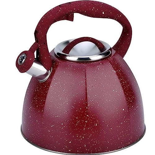 Stove Top Kettle Whistling Tea Kettle 3.7L Teapot For Stove Top Stainless Steel Whistle Teapot Hot Water Quick Boil With Heat Resistant Handle Kettle Stovetop Tea Kettle Stovetop (Color : Red, Size