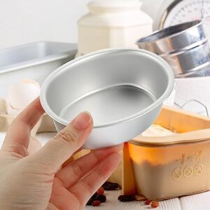 Kichvoe Bread Loaf Pan Oval Shape Cake Pan 4pcs Non-stick Aluminum Alloy Cheese Cake Mold Breads Loaf Pans Loaf Baking Tray Bakeware Kitchen Cooking Baking Tool Cake Stencils