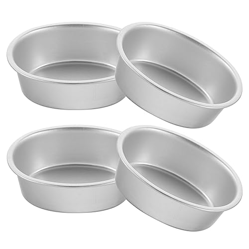 Kichvoe Bread Loaf Pan Oval Shape Cake Pan 4pcs Non-stick Aluminum Alloy Cheese Cake Mold Breads Loaf Pans Loaf Baking Tray Bakeware Kitchen Cooking Baking Tool Cake Stencils