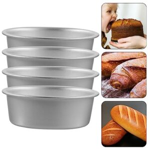 Kichvoe Accessories Oval Cheesecake Pan 4PCS Non-stick Cake Pan Aluminum Cake Mold Bread Loaf Pan Mold Meatloaf Breads Mold for Oven Baking Cake Mold Compatible with Instant Pot