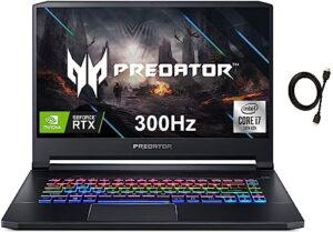 acer predator triton 500 pt515 15.6" fhd ips 300hz gaming laptop, 10th gen intel 6-core i7-10750h, 64gb ram, 2tb pcie ssd, nvidia geforce rtx 2070 8gb, rgb keyboard, windows 10 home + hdmi cable