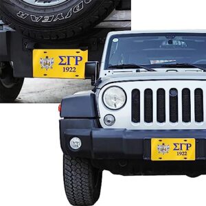 Sigma Gamma Rho License Plate 6" X 12", Automotive Aluminum Front and Rear Labels, Gift for Car Lovers