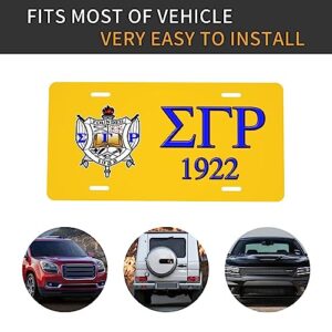 Sigma Gamma Rho License Plate 6" X 12", Automotive Aluminum Front and Rear Labels, Gift for Car Lovers