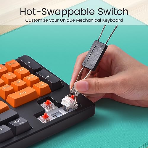 Mechanical Keyboard with Number Pad, Upgraded RGB Wired 85% Compact Keyboard with Gasket Structure, Hot Swappable Red Switch Mechanical Gaming Keyboard /Programmable /93 Keys for Windows Mac PC Laptop