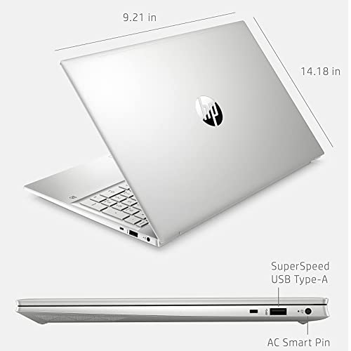 HP 2023 Pavilion 15 15.6" FHD Business Laptop, 12th Gen Intel 10 Cores i7-1255U, 32GB DDR4 RAM, 1TB PCIe SSD, WiFi 6, Bluetooth 5.2, Webcam, Natural Silver, Windows 11 Pro, iPuzzl Extension Cable