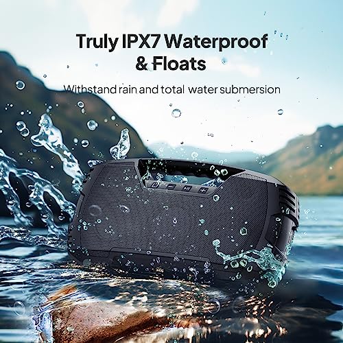 DBSOARS Bluetooth Speaker, Portable Wireless IPX7 Waterproof Speakers, 40W Stereo Sound, Deep Bass, 32H Playtime, Outdoor Speaker with Handle, TWS Pairing, Built-in Power Bank, for Pool, Beach, Party