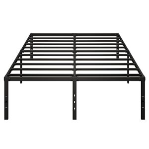 besebay full size bed frame 14 inch heavy duty metal frames with steel slats support ample storage no box spring needed, easy assembly, noise free, black