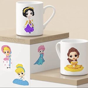 FLYSONG 5D DIY Diamond Painting Stickers Kits for Kids, 24 PCS Cute Cartoon Princess Diamond Art Stickers Beads Handmade Digital Gem Paint Making for Beginners Children