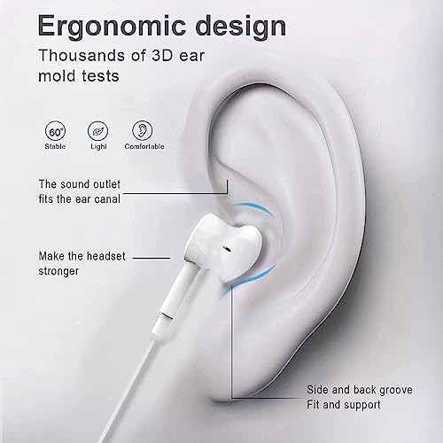 2 Pack-USB C Headphones Earbuds, Type C Earbuds Wired Earphones with Microphone & Remote Control Noise Cancelling in-Ear Headset for iPad Pro, Galaxy S23/S22/S21/S20/Ultra Note 10/20, Pixel 7/6/6a/5/4