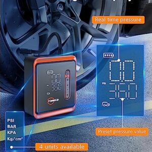 Tire Inflator Portable Air Compressor - KEEPUP 150 PSI Cordless Air Pump with 10000mAh Rechargeable Battery for Car Tires Ebike Motorcycles Bicycles Balls