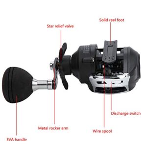 Baitcasting Fishing Reel, New Compact Design Baitcaster Fishing Reel High Speed 7.3:1 Water Drop Wheel for Saltwater Sea Fishing TT1 (左手轮)