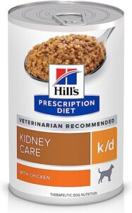 hill's k/d kidney care with chicken canned dog food, 13 oz, pack of 6