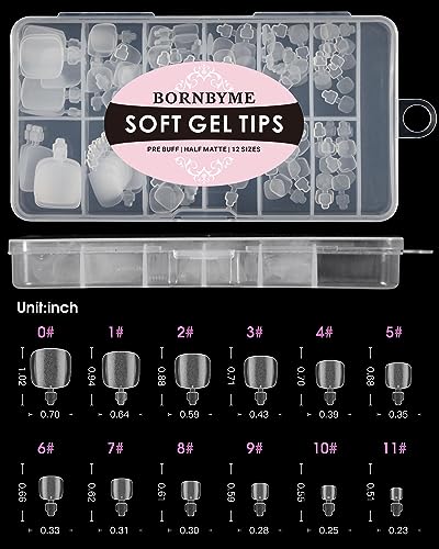 ToeNail Tips, BORNBYME 120 PCS 12 Size Manicure Fake Toe Nails French False Nails for Acrylic Nail Tips Full Cover Foot Tips