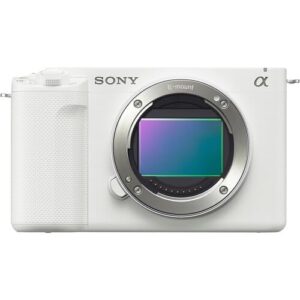 Sony ZV-E1 Mirrorless Camera (White) Bundle with Backpack, Monopod, Tripod, 2 x Lexar 64GB SD Card, & More