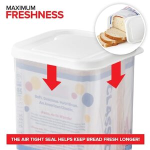 Stock Your Home Bread Container (2 Pack) Bread Loaf Keeper, Fresh Bread Storage Container, Clear Bread Saver, Bread Holder - Bread Bin for Bun, Bagel, and Bread Loaf, Plastic Bread Box (White & Brown)