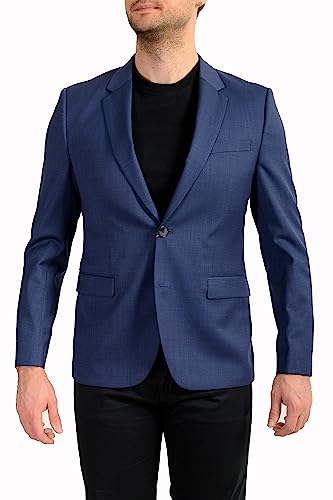 Hugo Boss Men's Astian184 Blue Extra Slim Fit 100% Wool Blazer US 40L IT 50L